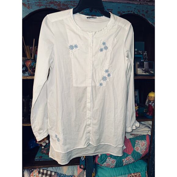 ERMANNO SCERVINO JUNIOR EMBROIDERED BLOUSE MADE IN ITALY 14 - Picture 1 of 7